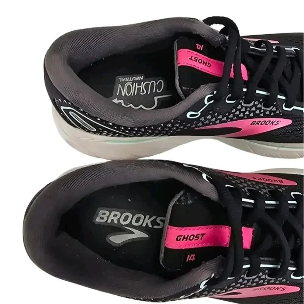 Brooks Ghost 14 Womens Size 8.5 B Medium Running Shoes Black Pink Yucca